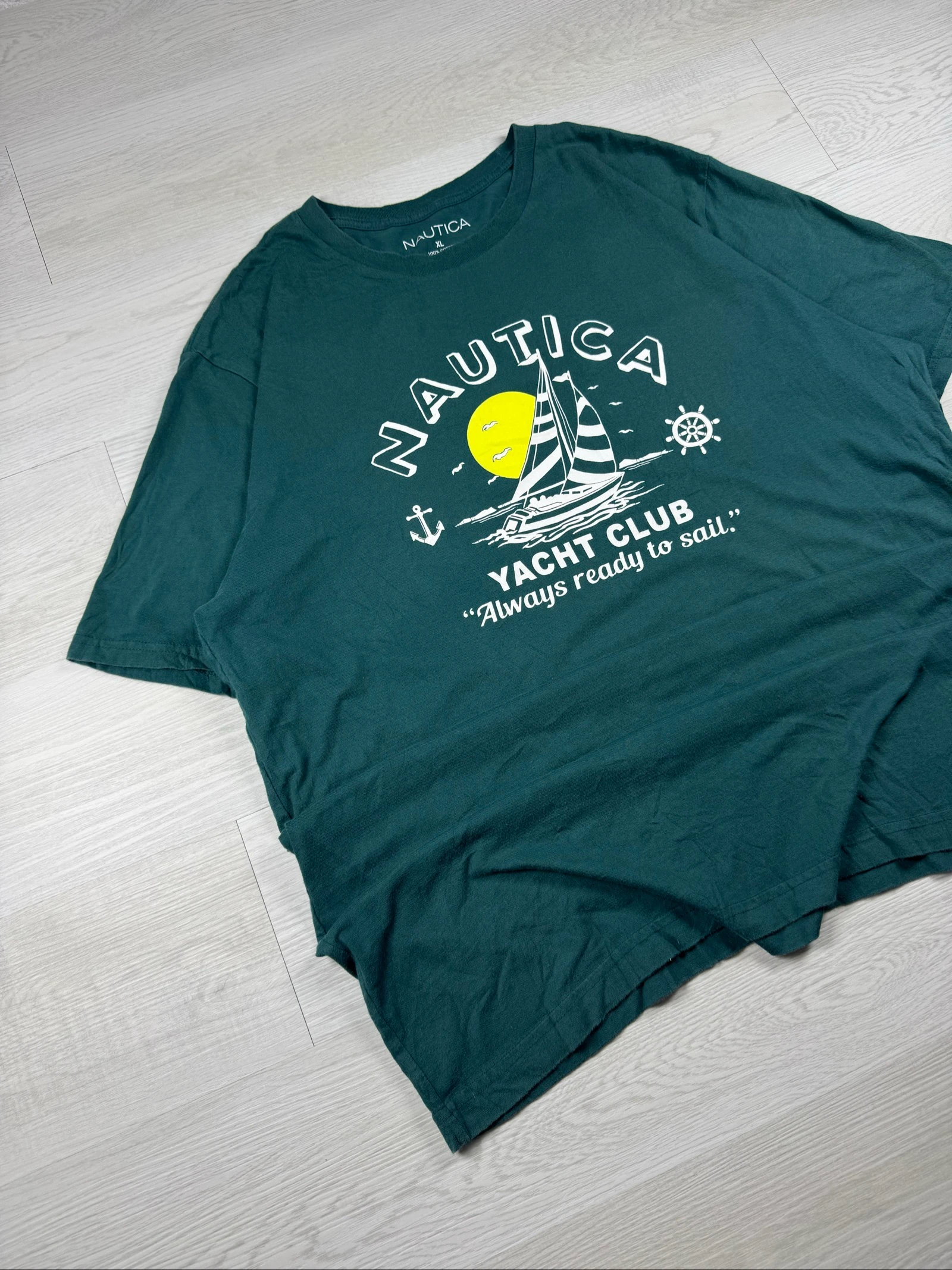 T-shirt graphique Nautica Yacht Club Sailboat vert XL V1500S – photo 3